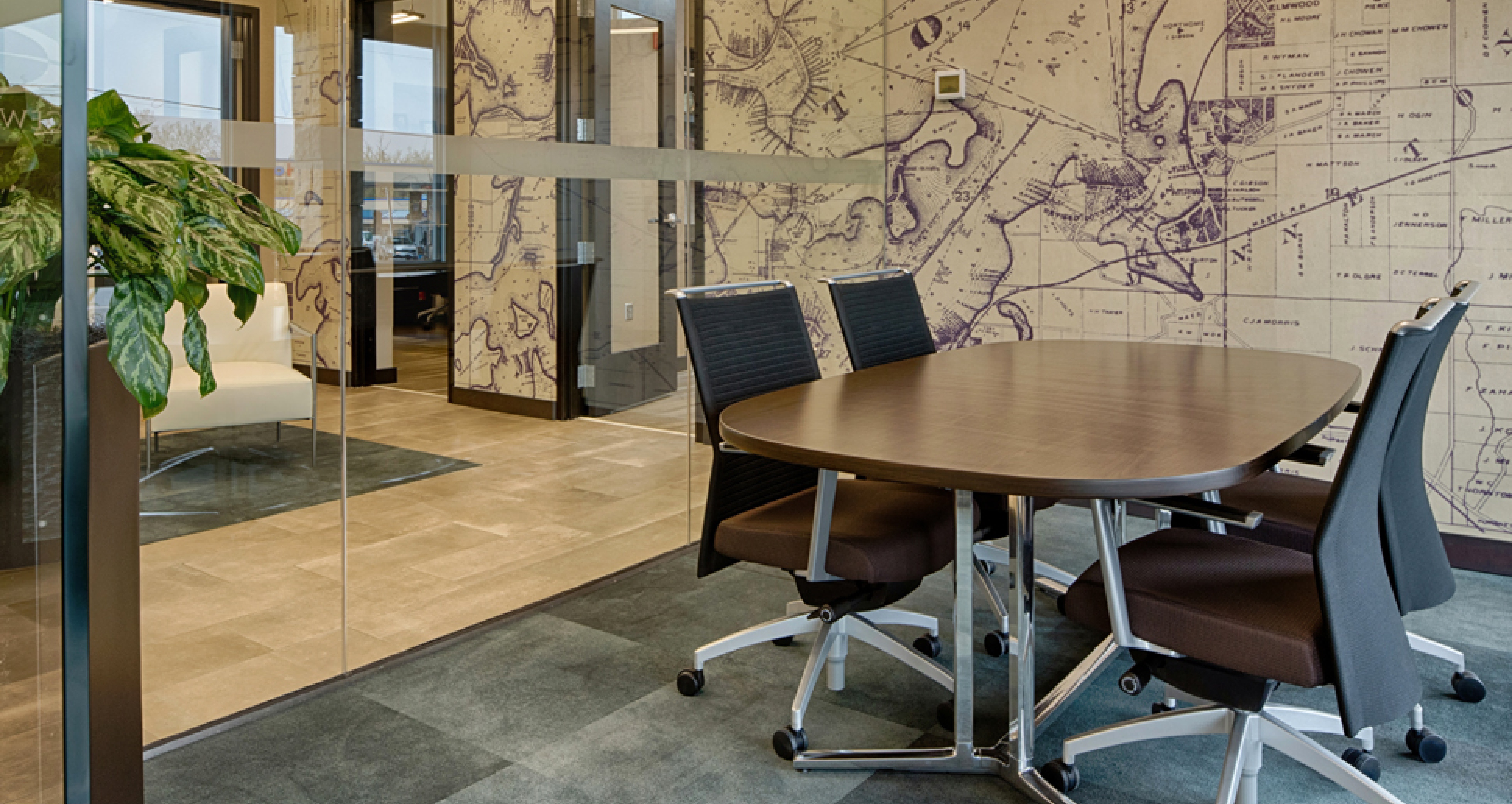 Interior photo of Bridgewater Bank Orono branch.